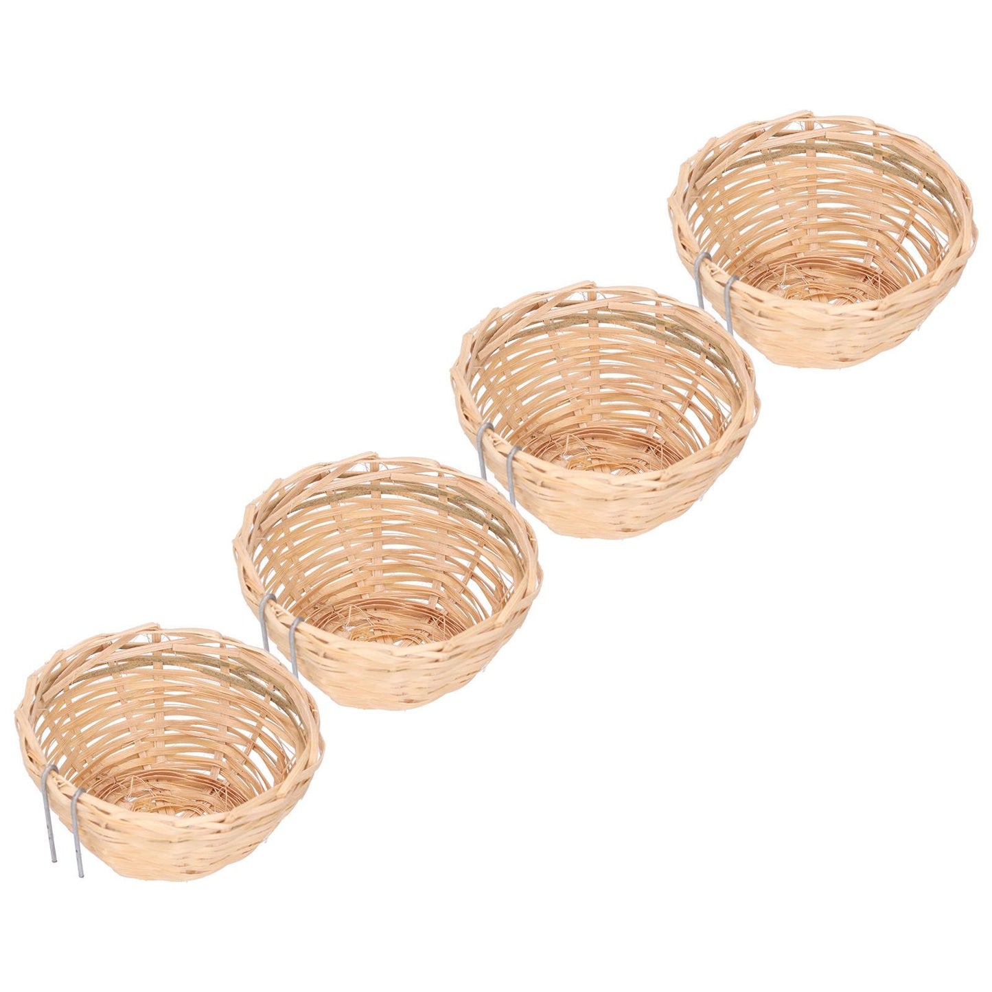 4pcs Bamboo Bird Nest Handmade Weaving Breeding Resting Bird House with Hook for Parrots Canary - view 6
