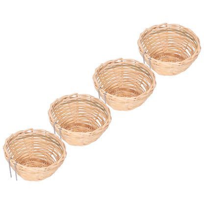 4pcs Bamboo Bird Nest Handmade Weaving Breeding Resting Bird House with Hook for Parrots Canary - view 6