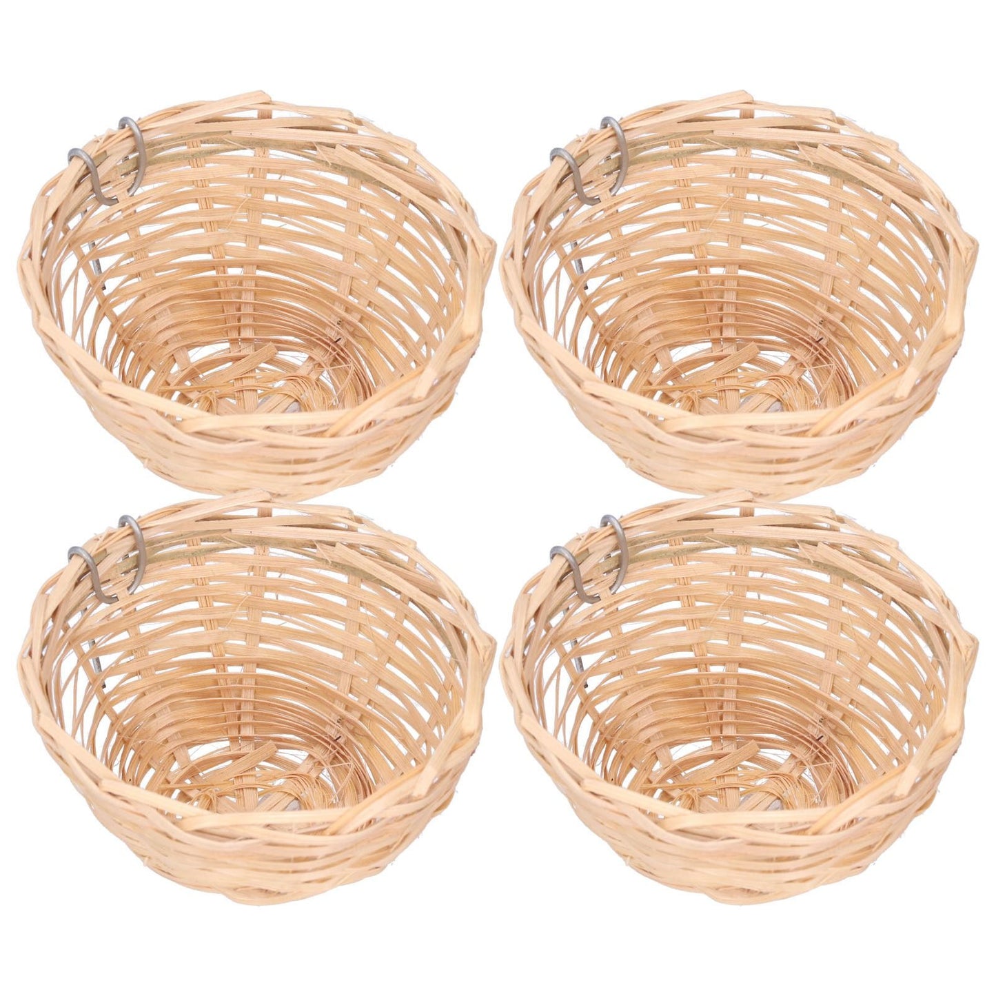 4pcs Bamboo Bird Nest Handmade Weaving Breeding Resting Bird House with Hook for Parrots Canary - view 7