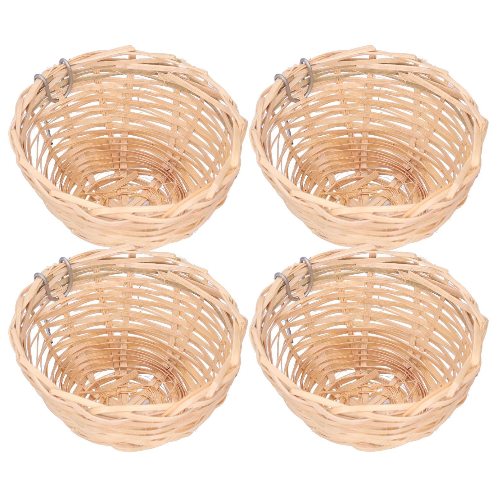 4pcs Bamboo Bird Nest Handmade Weaving Breeding Resting Bird House with Hook for Parrots Canary - view 7