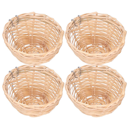 4pcs Bamboo Bird Nest Handmade Weaving Breeding Resting Bird House with Hook for Parrots Canary - view 7