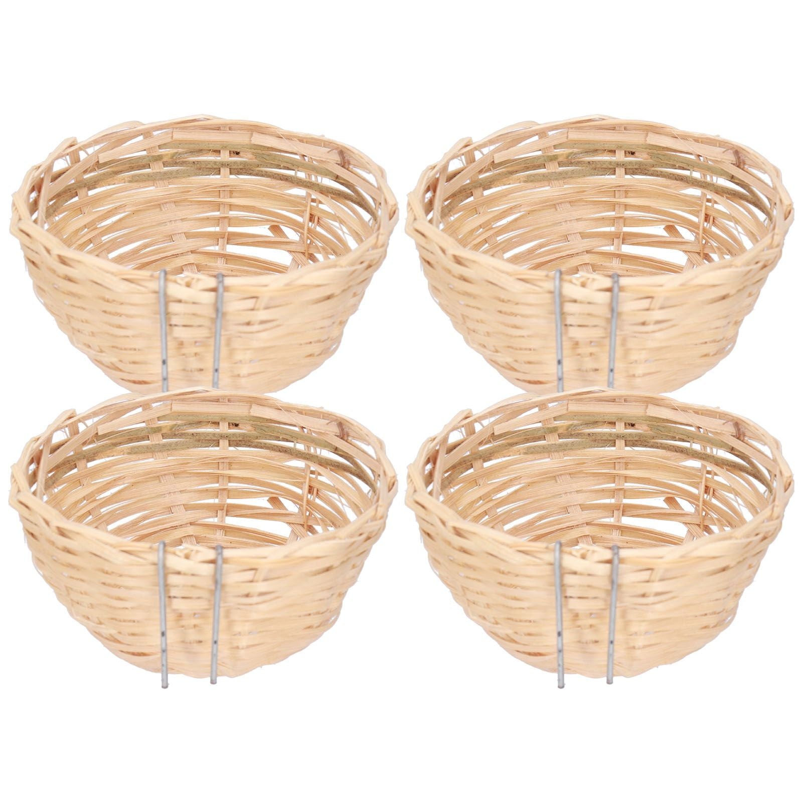 4pcs Bamboo Bird Nest Handmade Weaving Breeding Resting Bird House with Hook for Parrots Canary - view 9