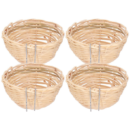 4pcs Bamboo Bird Nest Handmade Weaving Breeding Resting Bird House with Hook for Parrots Canary - view 9