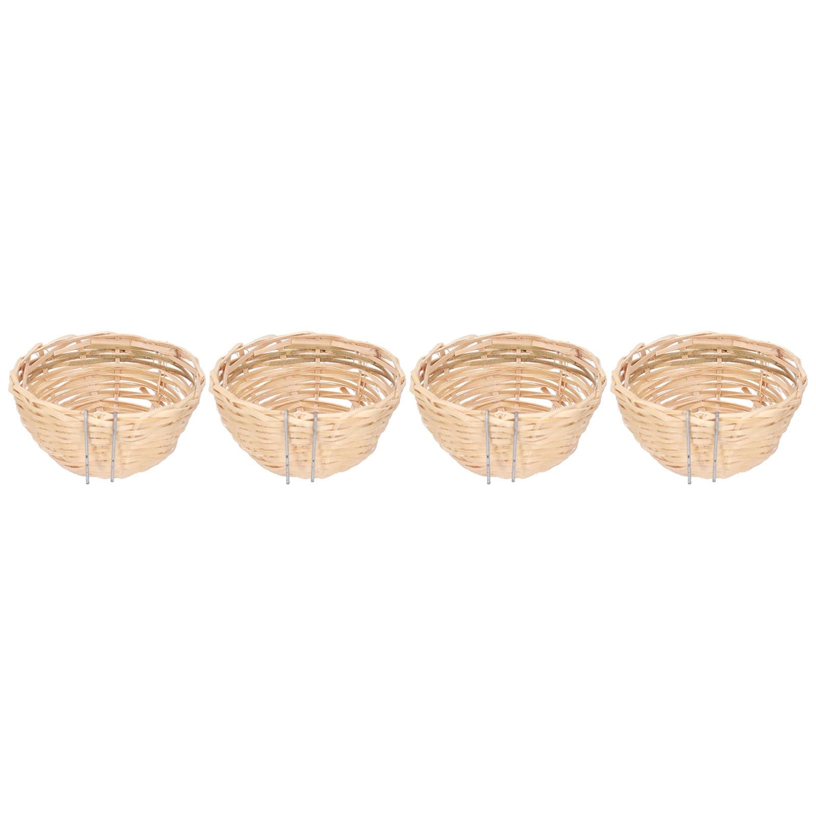 4pcs Bamboo Bird Nest Handmade Weaving Breeding Resting Bird House with Hook for Parrots Canary - view 10