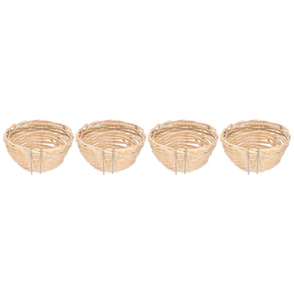 4pcs Bamboo Bird Nest Handmade Weaving Breeding Resting Bird House with Hook for Parrots Canary - view 10