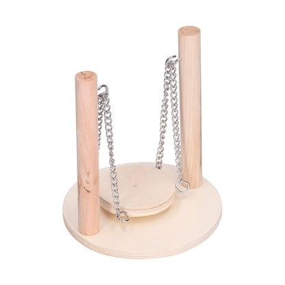 Parrots Swing Toy Wooden Birds Perch Stand Birds Toy for Hamster Small Animal Supplies - view 3