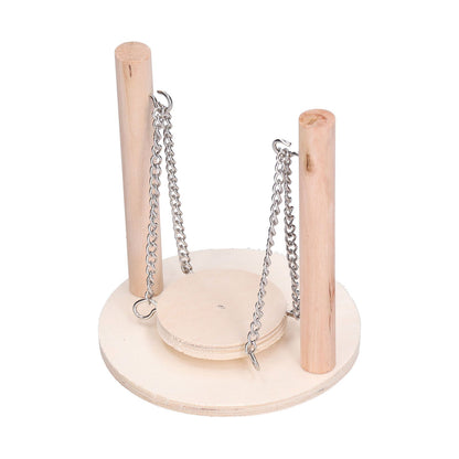 Parrots Swing Toy Wooden Birds Perch Stand Birds Toy for Hamster Small Animal Supplies - view 4