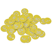 50Pcs Beehive Tag ABS Round Numbered Sign Labels with Hole Livestock Beekeeping Supplies Light Yellow 1-50
