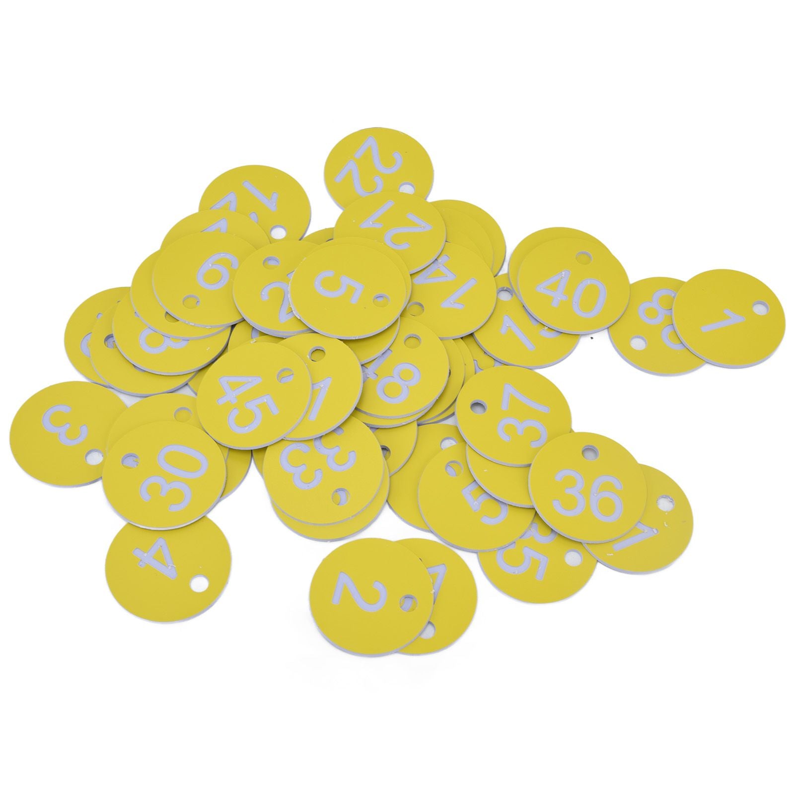 50Pcs Beehive Tag ABS Round Numbered Sign Labels with Hole Livestock Beekeeping Supplies Light Yellow 1-50