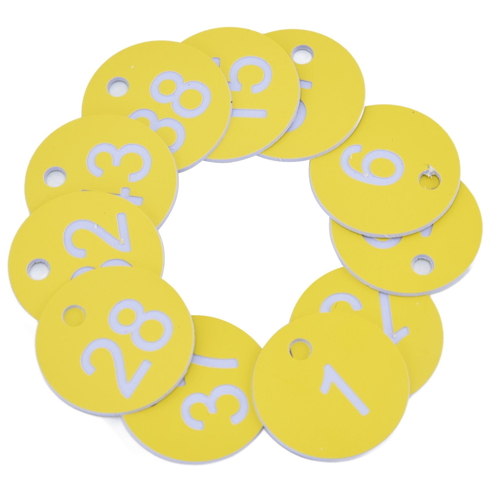 50Pcs Beehive Tag ABS Round Numbered Sign Labels with Hole Livestock Beekeeping Supplies Light Yellow 1-50 - view 2