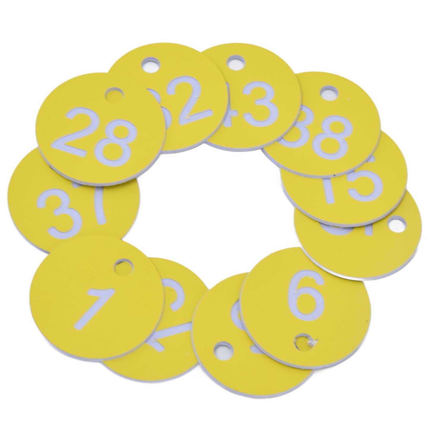 50Pcs Beehive Tag ABS Round Numbered Sign Labels with Hole Livestock Beekeeping Supplies Light Yellow 1-50 - view 3