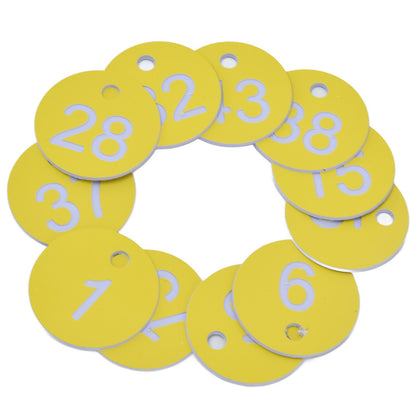 50Pcs Beehive Tag ABS Round Numbered Sign Labels with Hole Livestock Beekeeping Supplies Light Yellow 1-50 - view 3