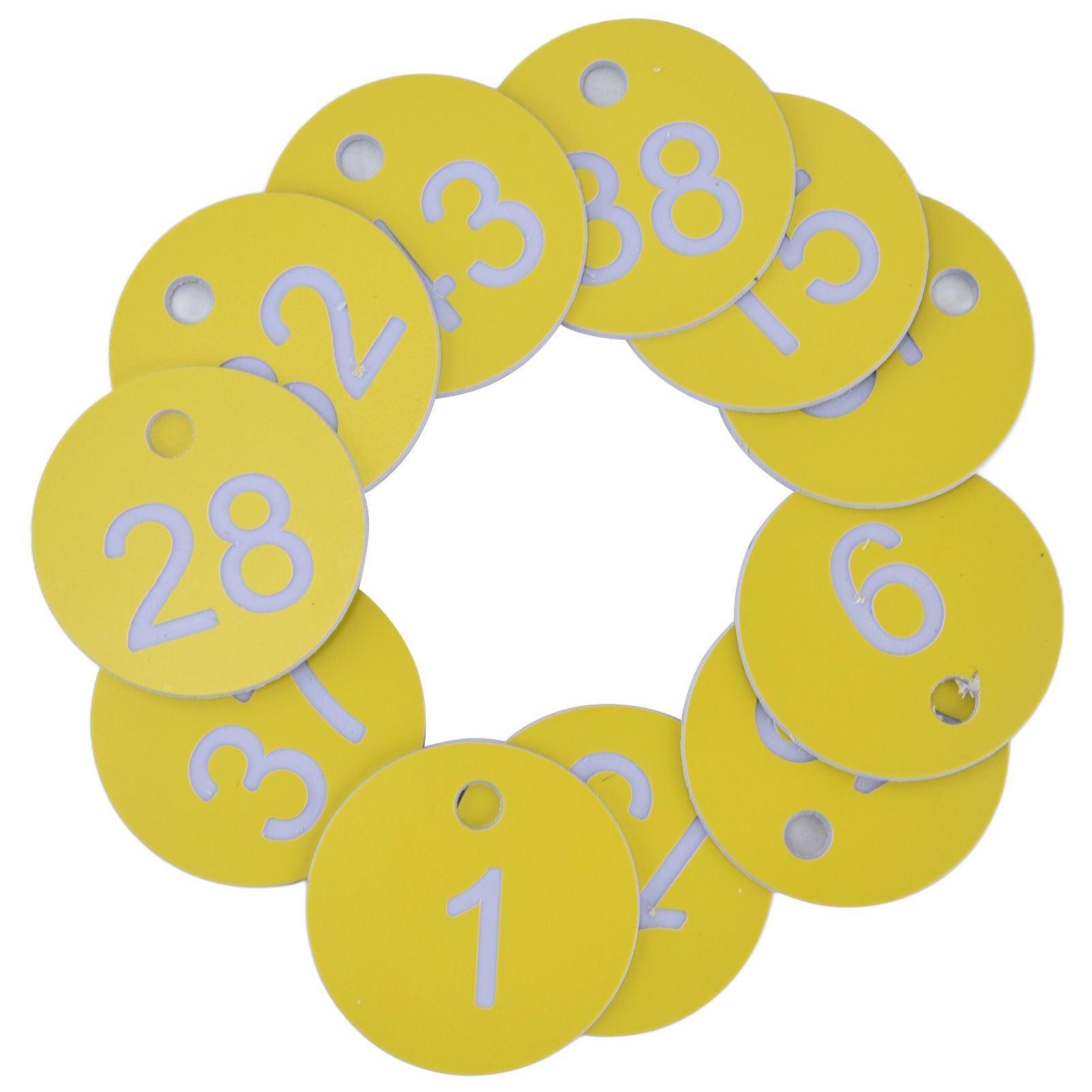 50Pcs Beehive Tag ABS Round Numbered Sign Labels with Hole Livestock Beekeeping Supplies Light Yellow 1-50 - view 4
