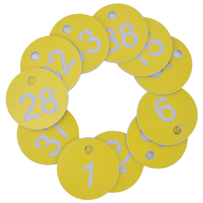 50Pcs Beehive Tag ABS Round Numbered Sign Labels with Hole Livestock Beekeeping Supplies Light Yellow 1-50 - view 4