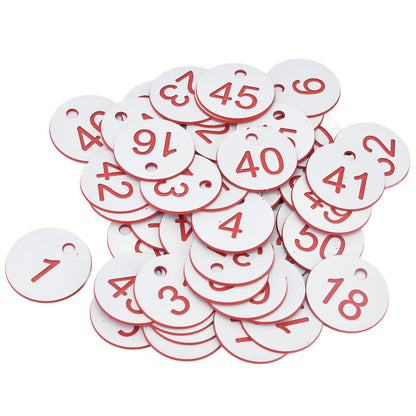 50Pcs Beehive Tag ABS Round Numbered Sign Labels with Hole Livestock Beekeeping Supplies White 1-50