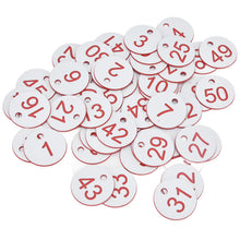 50Pcs Beehive Tag ABS Round Numbered Sign Labels with Hole Livestock Beekeeping Supplies White 1-50 - view 2