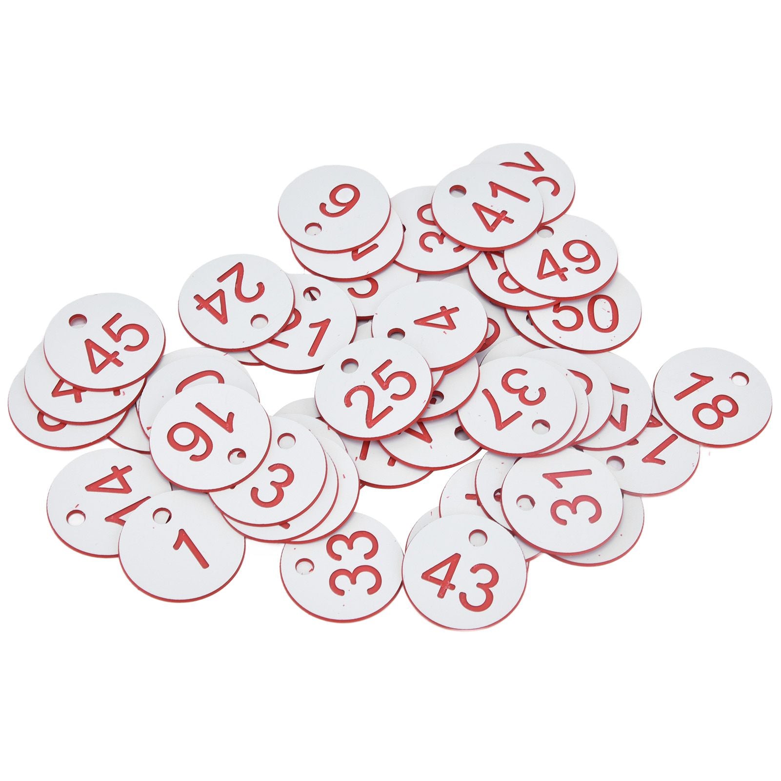 50Pcs Beehive Tag ABS Round Numbered Sign Labels with Hole Livestock Beekeeping Supplies White 1-50 - view 3