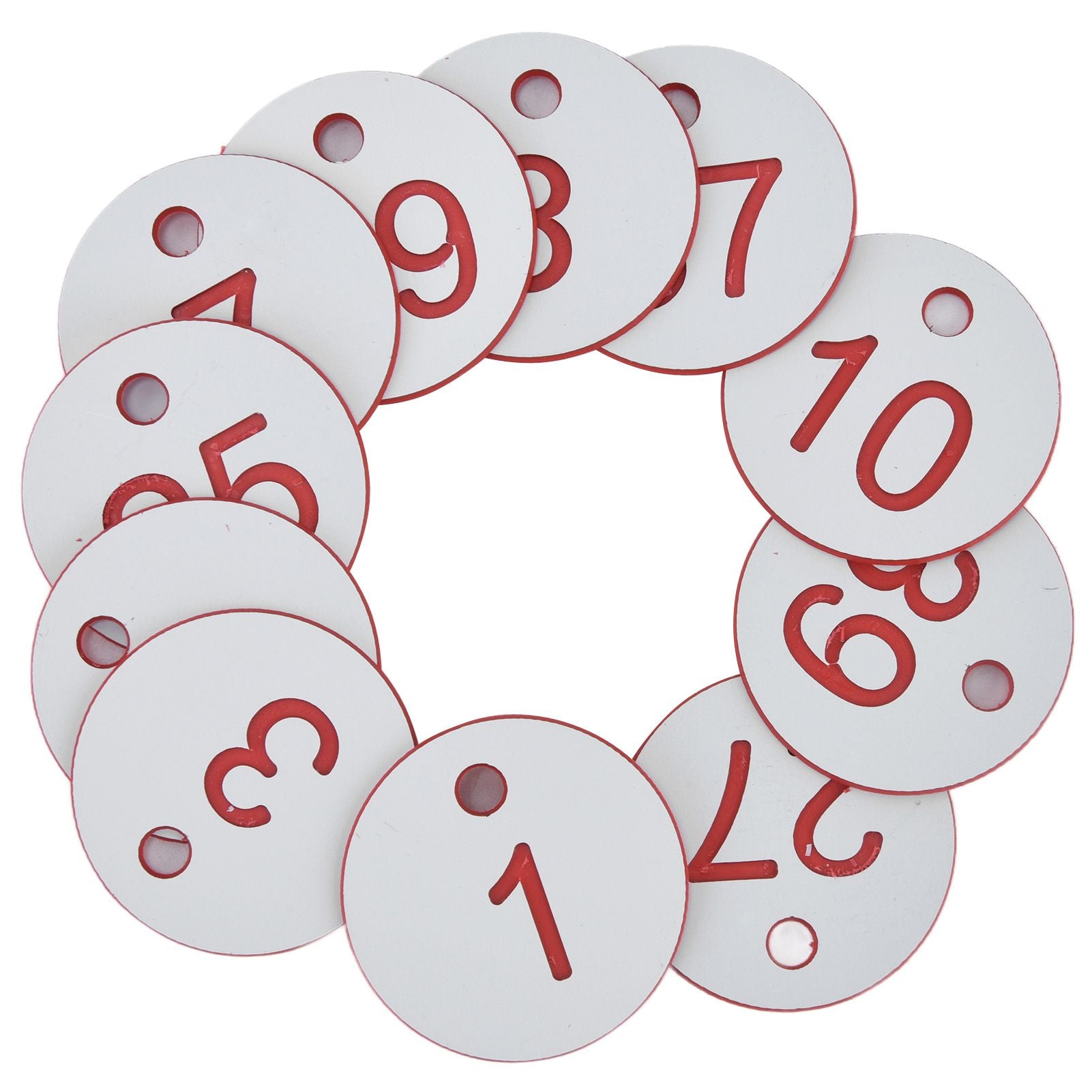 50Pcs Beehive Tag ABS Round Numbered Sign Labels with Hole Livestock Beekeeping Supplies White 1-50 - view 4