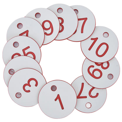 50Pcs Beehive Tag ABS Round Numbered Sign Labels with Hole Livestock Beekeeping Supplies White 1-50 - view 4