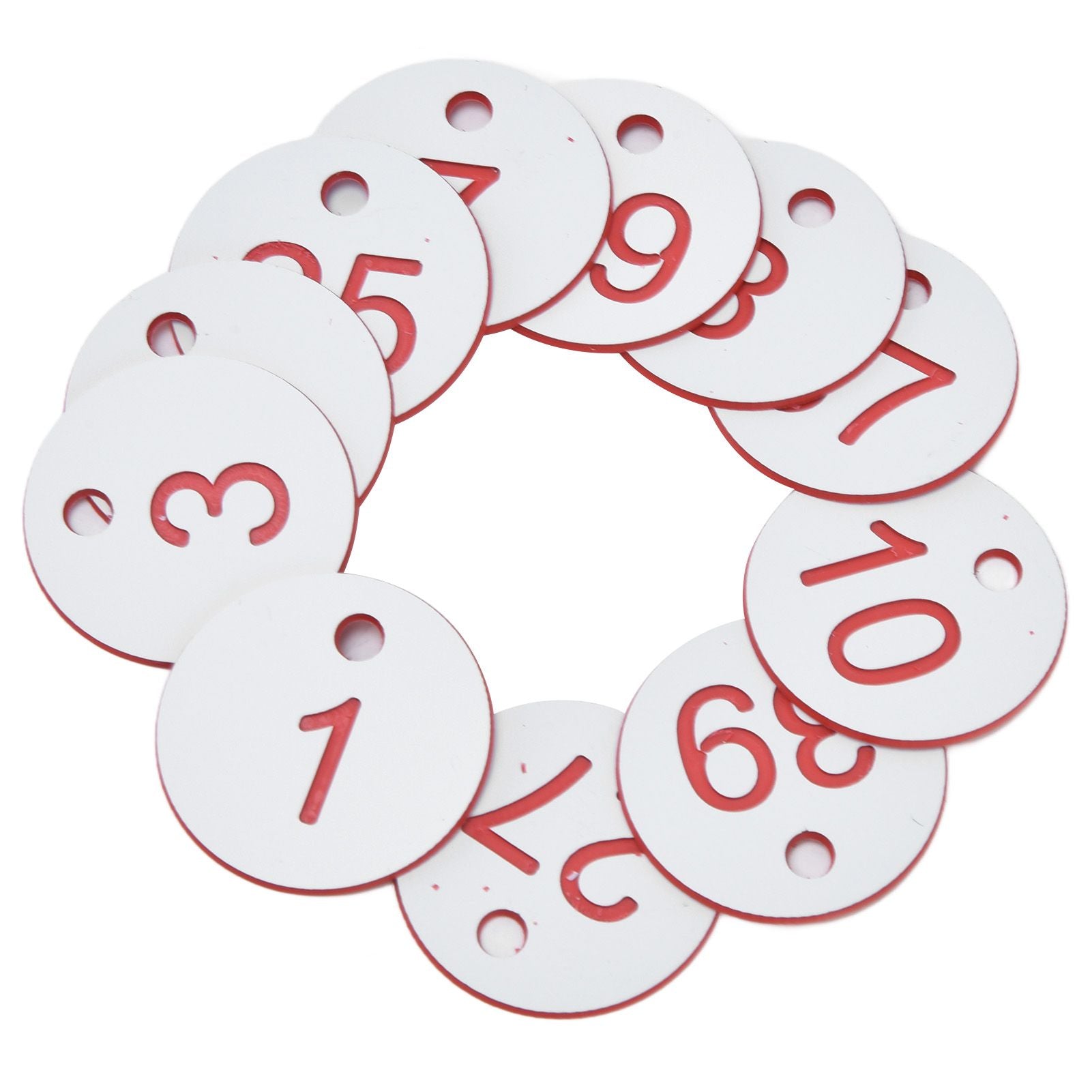 50Pcs Beehive Tag ABS Round Numbered Sign Labels with Hole Livestock Beekeeping Supplies White 1-50 - view 5
