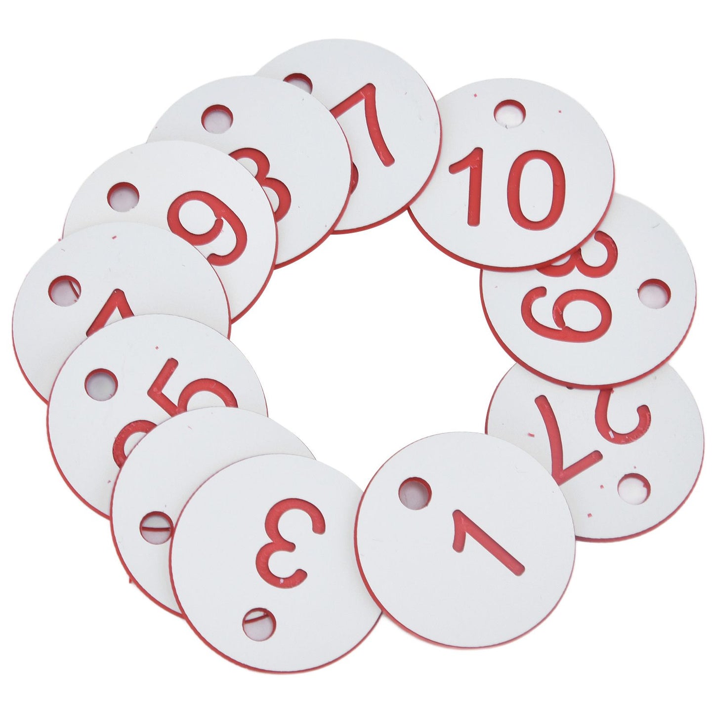 50Pcs Beehive Tag ABS Round Numbered Sign Labels with Hole Livestock Beekeeping Supplies White 1-50 - view 6