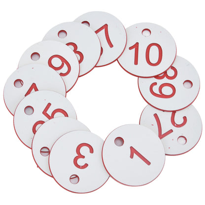 50Pcs Beehive Tag ABS Round Numbered Sign Labels with Hole Livestock Beekeeping Supplies White 1-50 - view 6