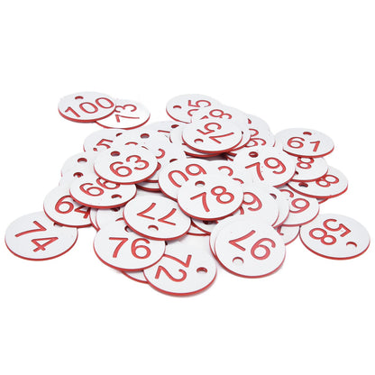 50Pcs Beehive Tag ABS Round Numbered Sign Labels with Hole Livestock Beekeeping Supplies White 51-100 - view 3