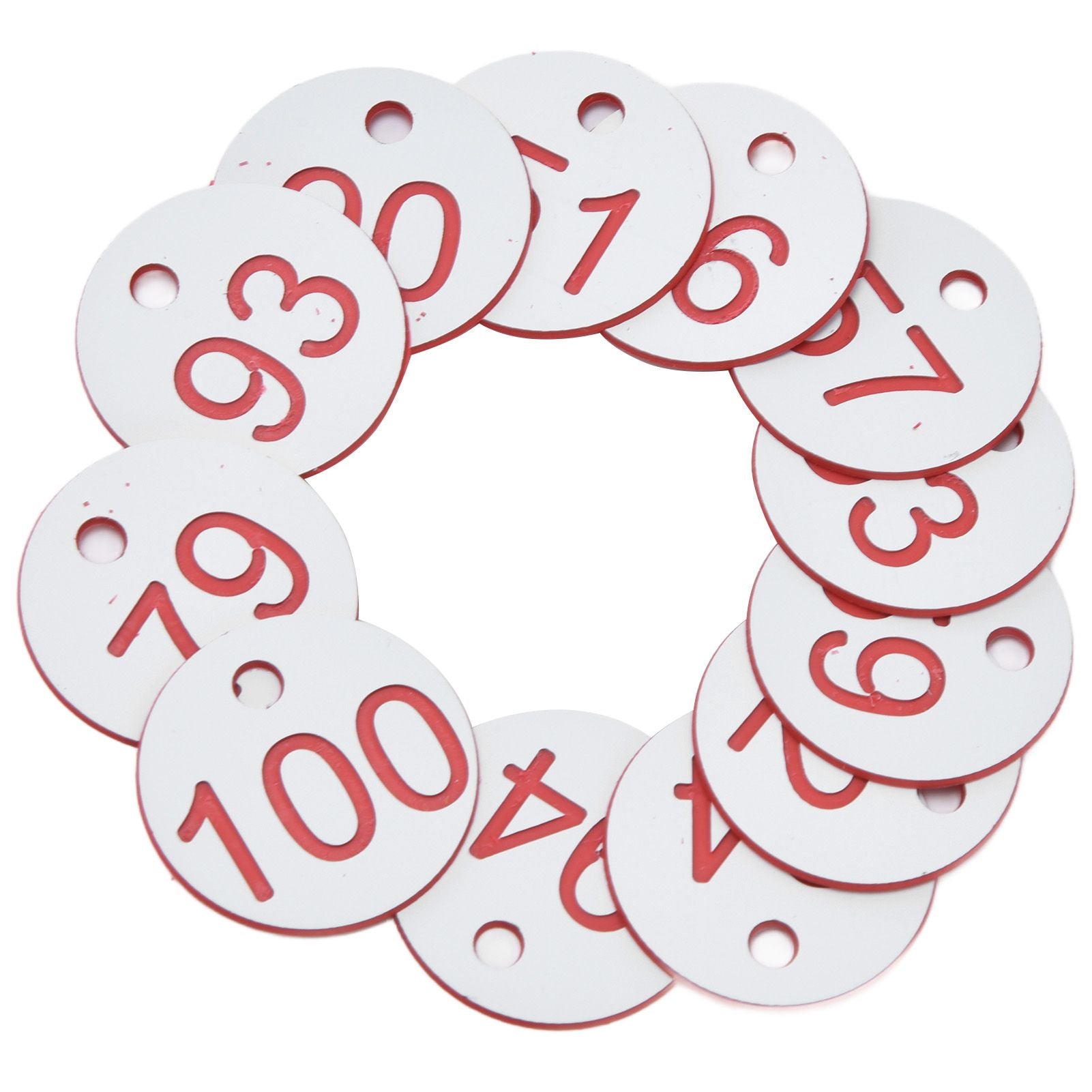 50Pcs Beehive Tag ABS Round Numbered Sign Labels with Hole Livestock Beekeeping Supplies White 51-100 - view 4