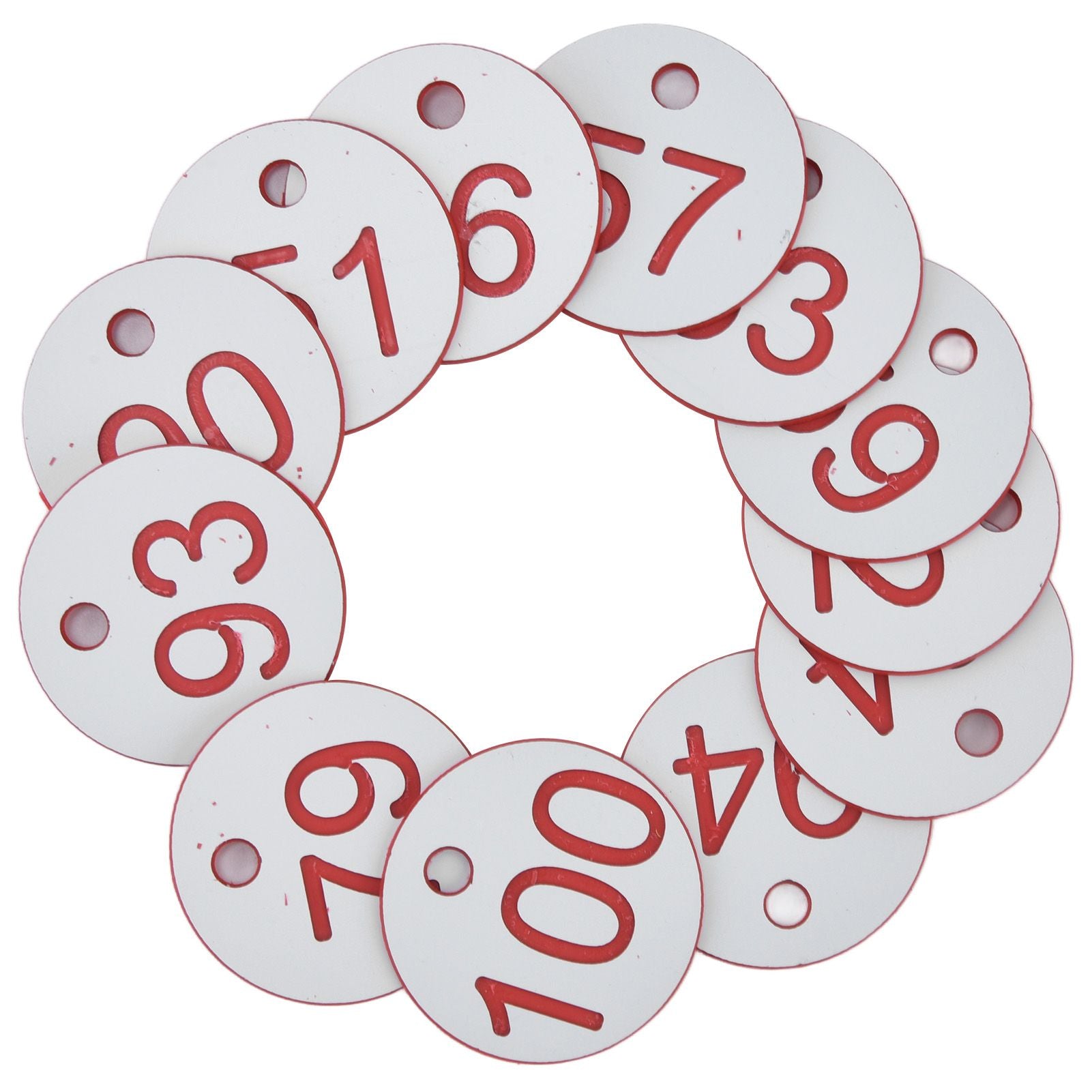50Pcs Beehive Tag ABS Round Numbered Sign Labels with Hole Livestock Beekeeping Supplies White 51-100 - view 5