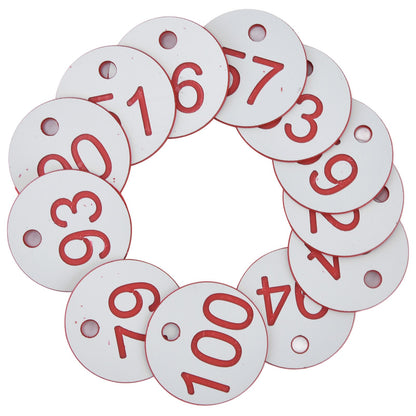 50Pcs Beehive Tag ABS Round Numbered Sign Labels with Hole Livestock Beekeeping Supplies White 51-100 - view 5