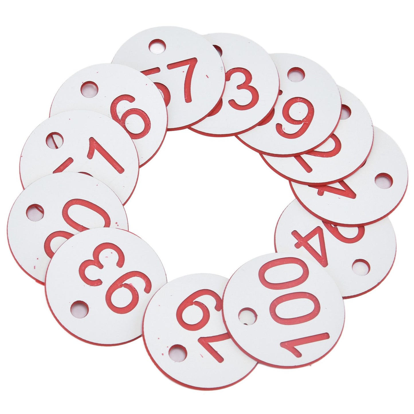 50Pcs Beehive Tag ABS Round Numbered Sign Labels with Hole Livestock Beekeeping Supplies White 51-100 - view 6