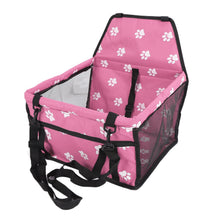 Bear Paw Pattern Pet Carrier Cage Washable Pet Car Travel Safety Seat with Support RodPink - view 2