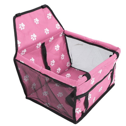 Bear Paw Pattern Pet Carrier Cage Washable Pet Car Travel Safety Seat with Support RodPink - view 6
