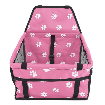 Bear Paw Pattern Pet Carrier Cage Washable Pet Car Travel Safety Seat with Support RodPink - view 8
