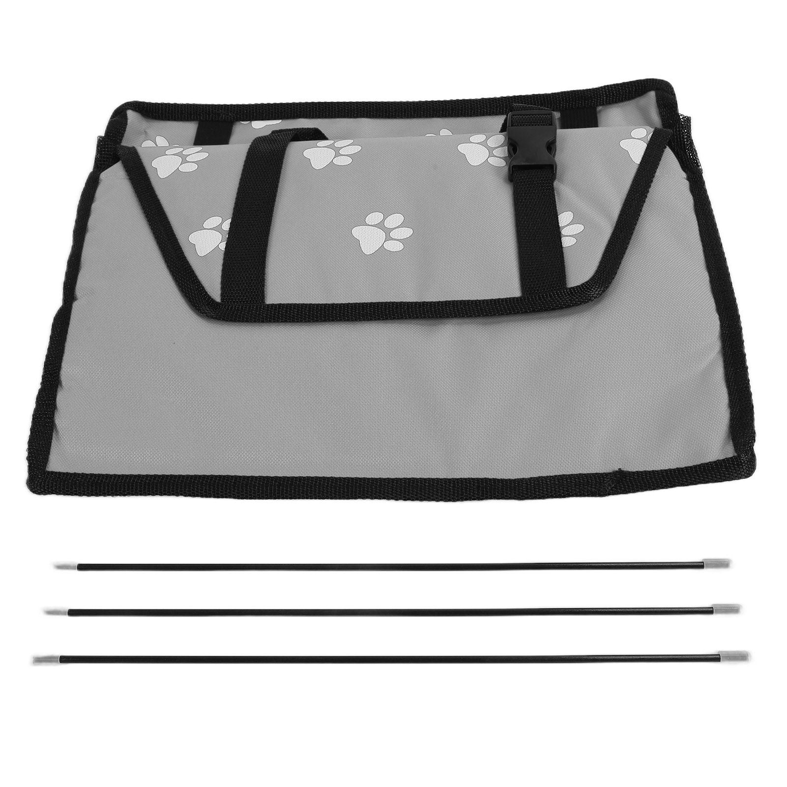 Bear Paw Pattern Pet Carrier Cage Washable Pet Car Travel Safety Seat with Support RodGray - view 3