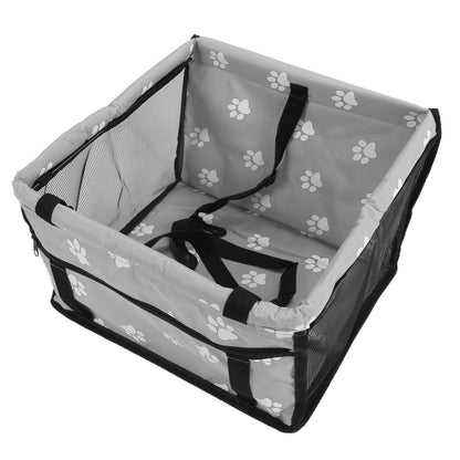 Bear Paw Pattern Pet Carrier Cage Washable Pet Car Travel Safety Seat with Support RodGray - view 4