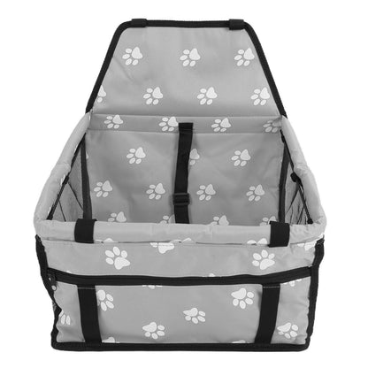 Bear Paw Pattern Pet Carrier Cage Washable Pet Car Travel Safety Seat with Support RodGray - view 8