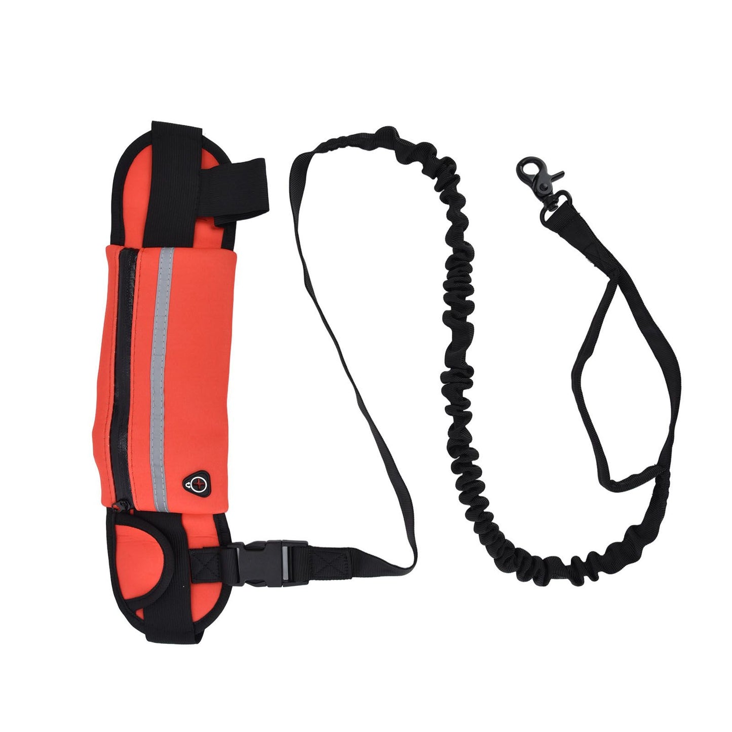 Hands Free Dog Leash Detachable Zipper Bag Reflective Strip Design Hands Free Flexible Waist Dog Leash for WalkingRed - view 3