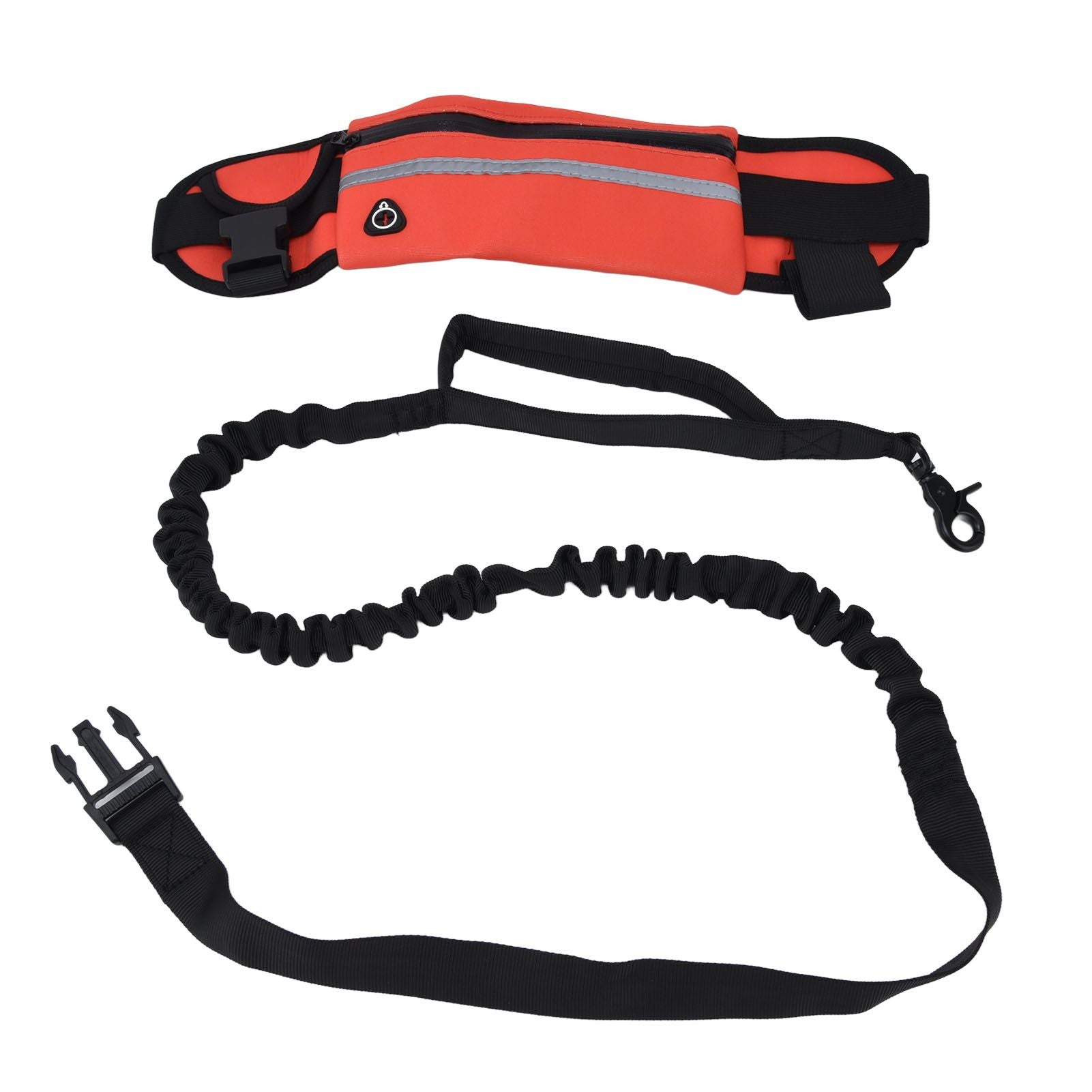 Hands Free Dog Leash Detachable Zipper Bag Reflective Strip Design Hands Free Flexible Waist Dog Leash for WalkingRed - view 5