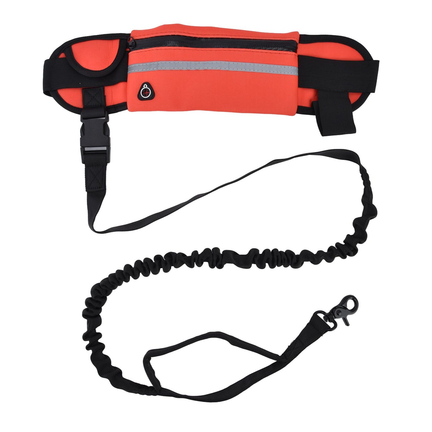 Hands Free Dog Leash Detachable Zipper Bag Reflective Strip Design Hands Free Flexible Waist Dog Leash for WalkingRed - view 7