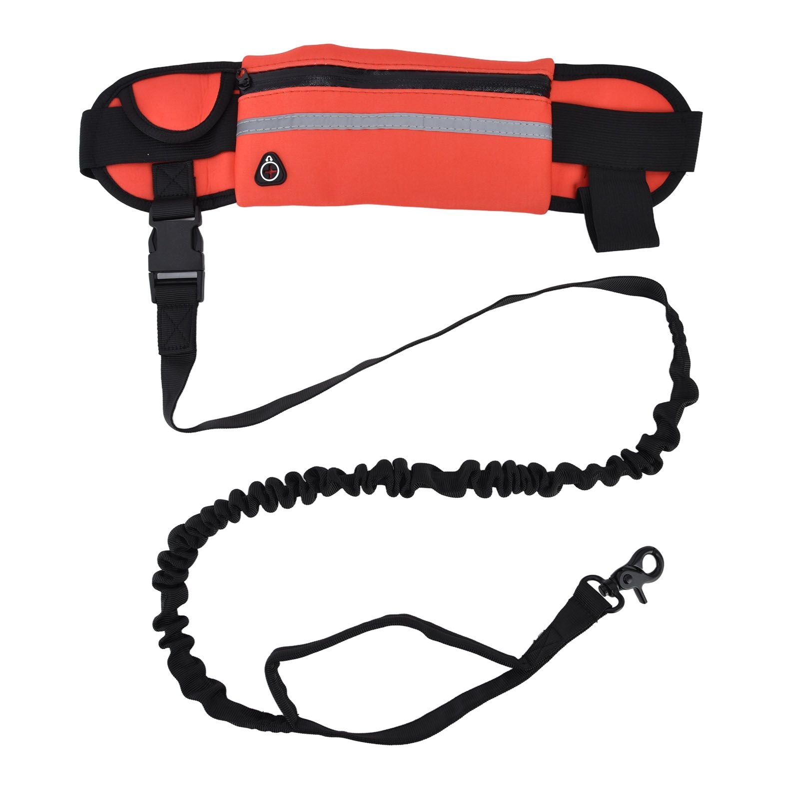 Hands Free Dog Leash Detachable Zipper Bag Reflective Strip Design Hands Free Flexible Waist Dog Leash for WalkingRed - view 7