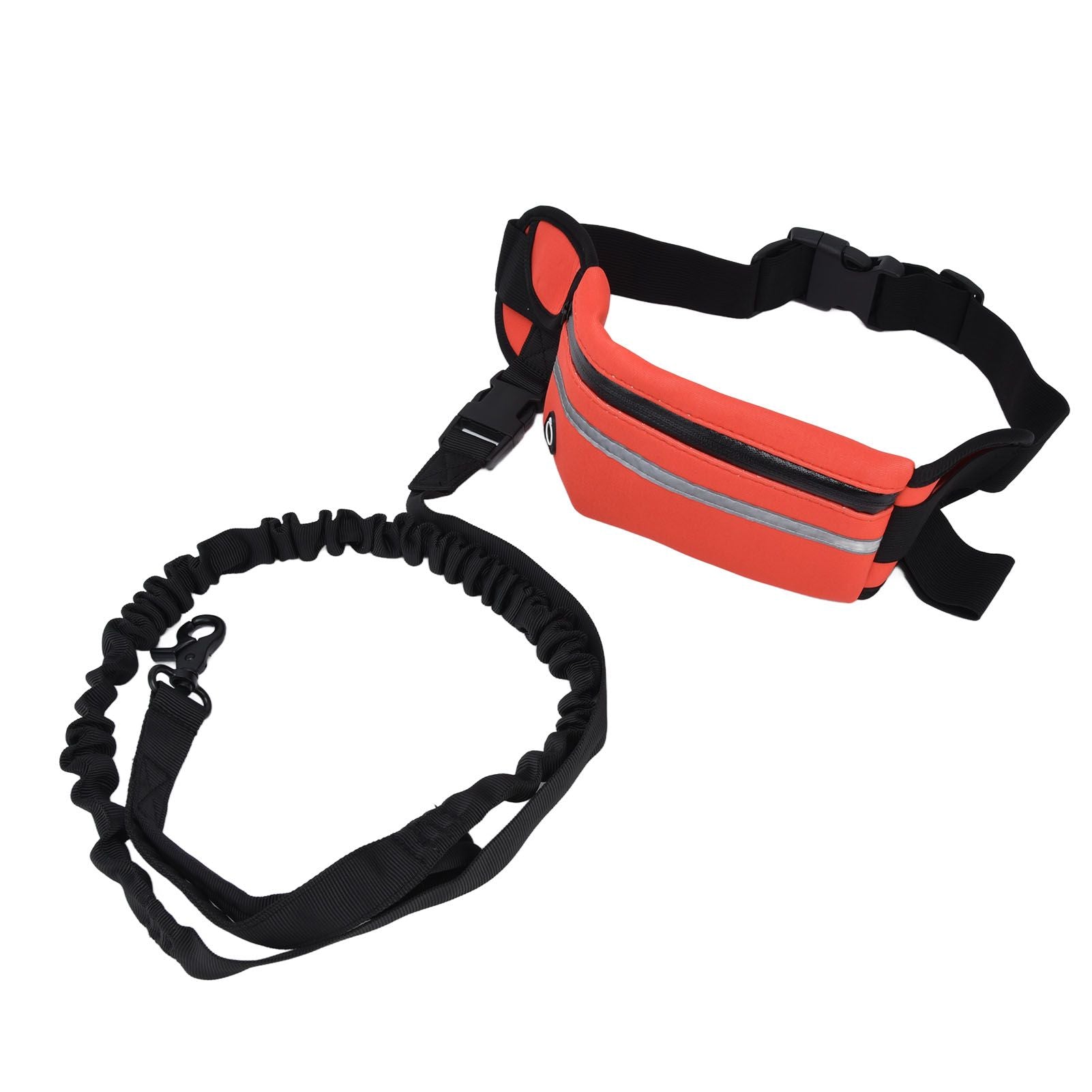 Hands Free Dog Leash Detachable Zipper Bag Reflective Strip Design Hands Free Flexible Waist Dog Leash for WalkingRed - view 8