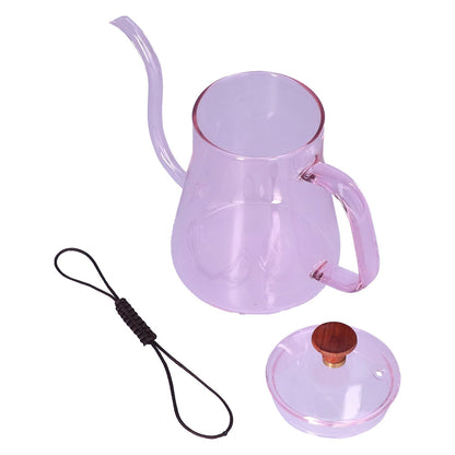 Long Spout Kettle Large Capacity Heat Resistant Easy to Clean Long Mouth Coffee PotPink - view 2