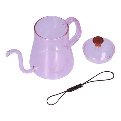 Long Spout Kettle Large Capacity Heat Resistant Easy to Clean Long Mouth Coffee PotPink - view 3