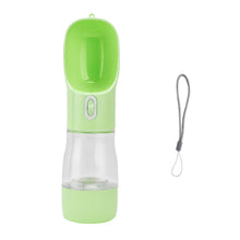 2 in 1 Pet Water Bottle Portable Anti Leakage Dog Food Bottler for Outdoor Traveling Green