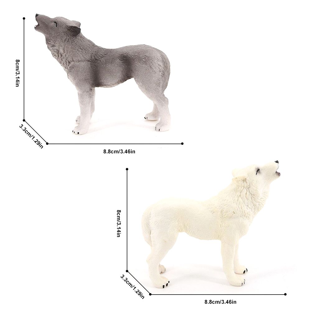 Wolf Action Figure Howling Wolf Action Figure Ornaments Simulation Wildlife Animal Model Toy for Children - view 2