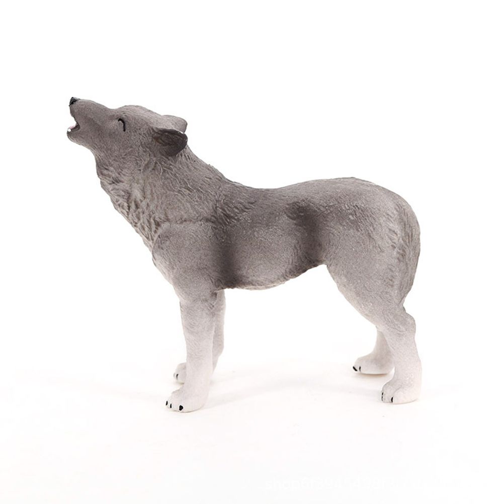 Wolf Action Figure Howling Wolf Action Figure Ornaments Simulation Wildlife Animal Model Toy for Children - view 4