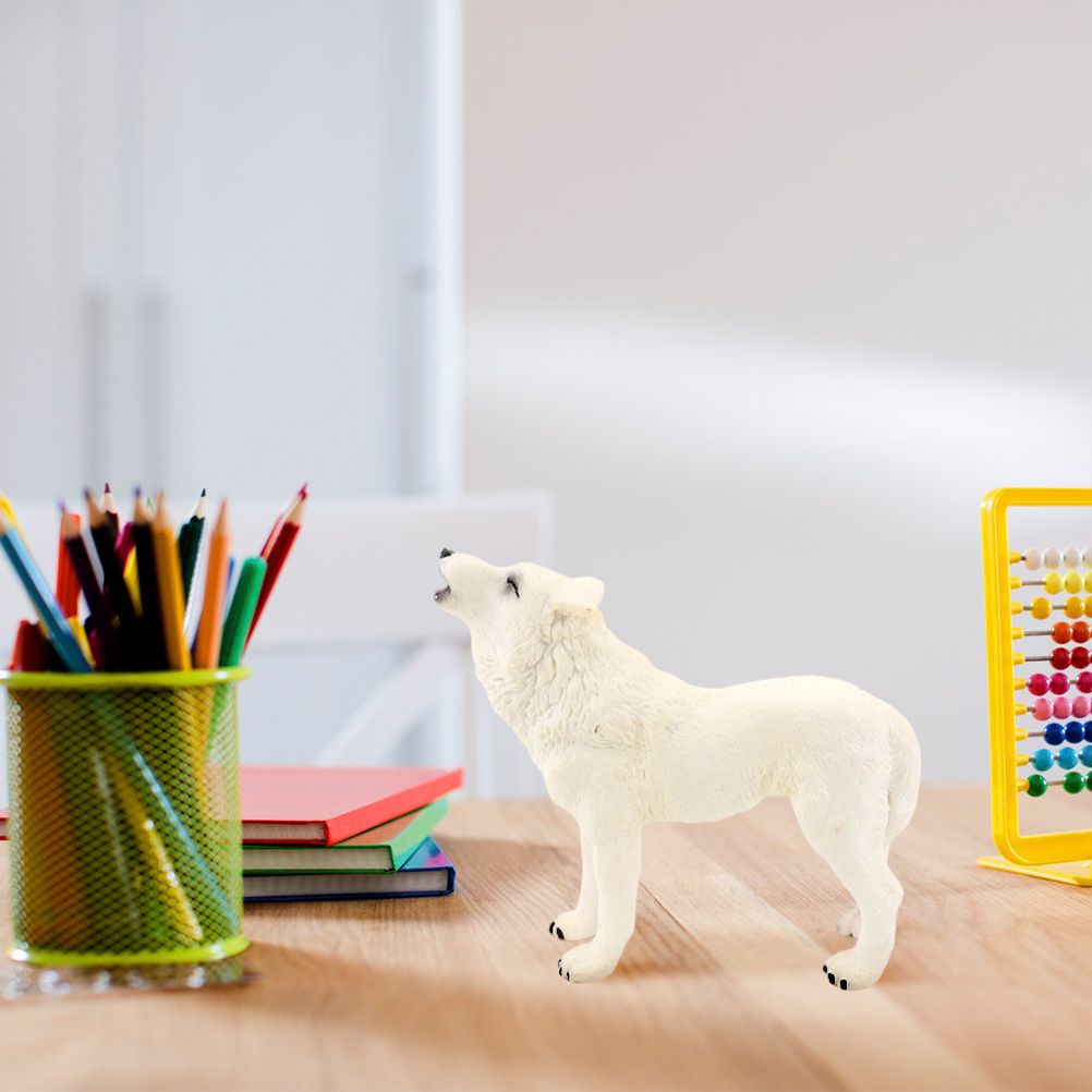 Wolf Action Figure Howling Wolf Action Figure Ornaments Simulation Wildlife Animal Model Toy for Children - view 6