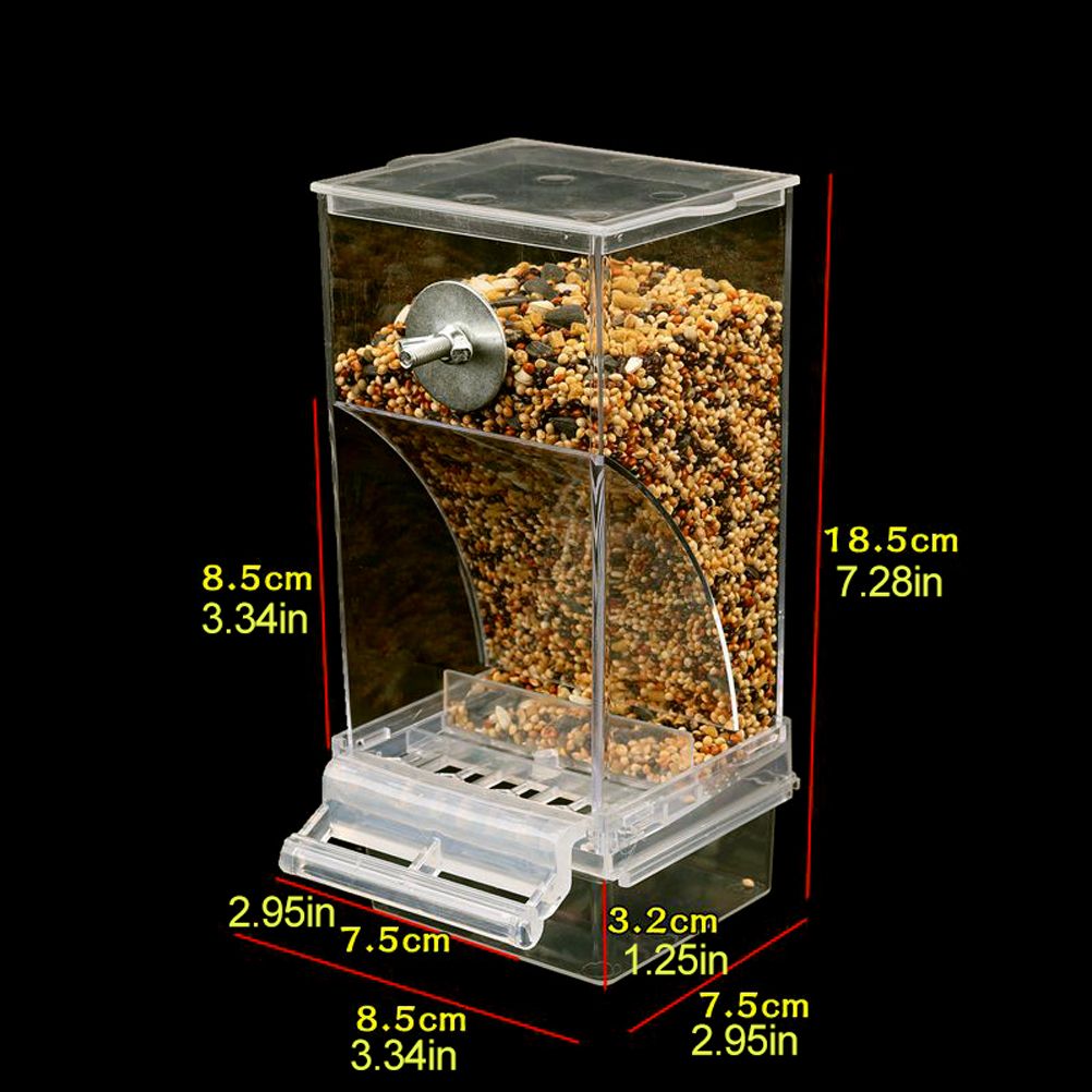 Bird Automatic Feeder Splash Proof Bird Feeder Bird Cage Accessories Bird Food Container for Parakeet Canary Cockatiel Finch - view 4