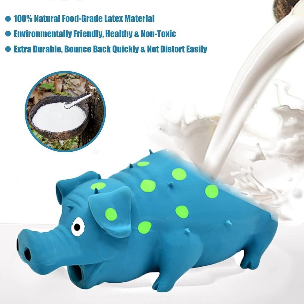 Pig Squeaky Dog Toy Interactive Dog Chew Toy Rubber Pig Dog Toy for Small Medium Large Dogs - view 4